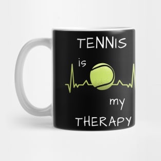 Tennis is my therapy heartbeat Mug